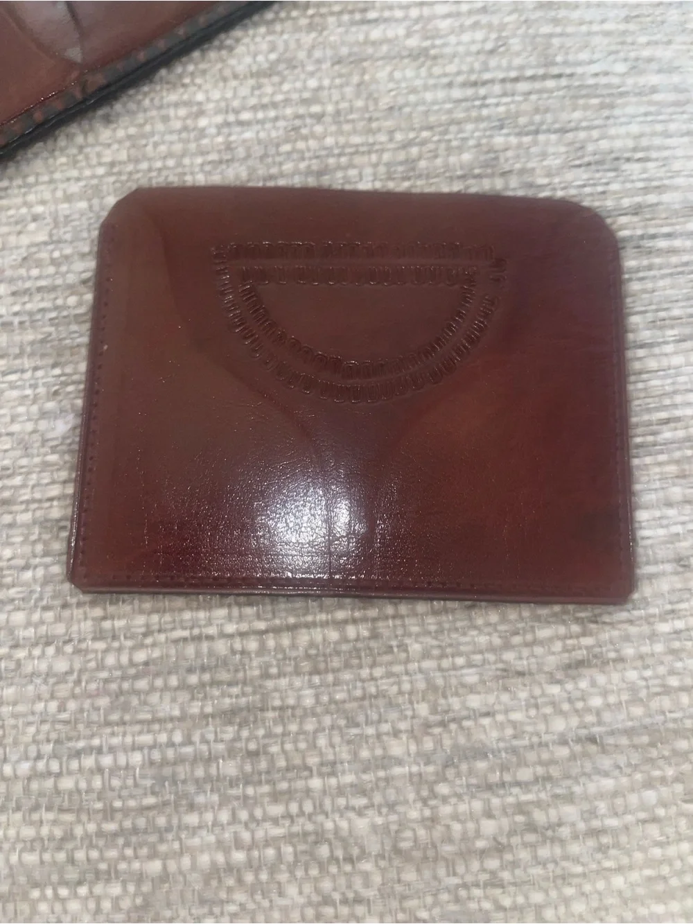Vintage Tooled Leather Wallet with Native American Design Retro Rustic Farm
